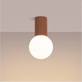 Világosbarna mennyezeti lámpa üveg búrával ø 12 cm Orbital – Sollux