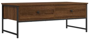 Barna tölgyszínű szerelt fa dohányzóasztal 101x49x39,5 cm