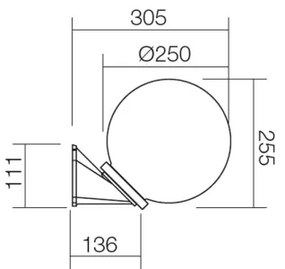 Redo 9873 - Kültéri fali lámpa SFERA 1xE27/42W/230V IP44 fehér