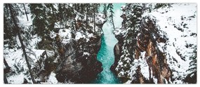 Kép - hegyi folyó télen (120x50 cm)