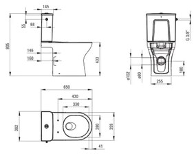 Deante CDJD6RPS - álló WC ülőkével JASMIN, kerámia/fehér