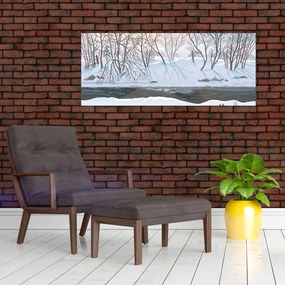 Kép - róka a téli tájban (120x50 cm)