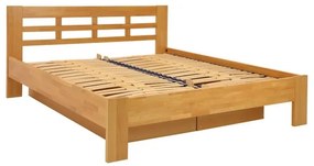 Franciai ágy tömörfából, tárolóhellyel ANGELA 180x200 cm világos dió