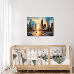 Üveg kép - A város festése (70x50 cm)
