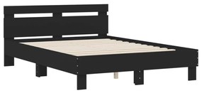 fekete szerelt fa ágykeret fejtámlával 120 x 200 cm