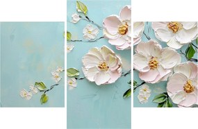 Kép - Virágok kék háttéren (90x60 cm)