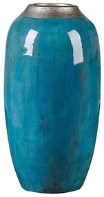 Terrakotta Dekor váza 42 Kék Ezüst MILETUS Beliani