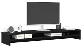 fekete tölgy színű szerelt fa monitorállvány 100 x 24 x 13 cm