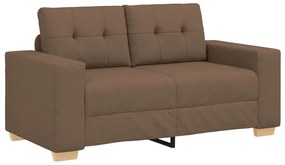 3 Darabos Kanapé Szett Párnákkal Barna Szövet