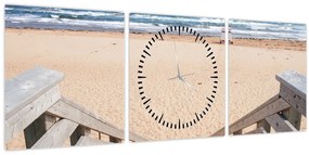 Kép - Tengerpart (órával) (90x30 cm)