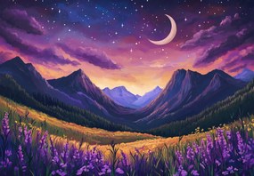 Fotótapéta - Lila táj (147x102 cm)