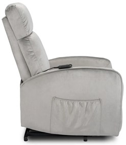 Elektromosan Vezérelhető TV és Relaxfotel Szürke Színben. Felállást Segítő Funkcióval. COLTON