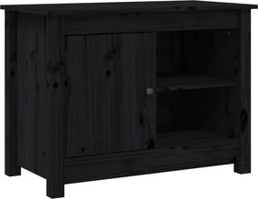 vidaXL fekete tömör fenyőfa TV-szekrény 70 x 36,5 x 52 cm