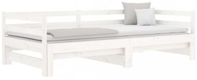 fehér kihúzható nappali ágy matrac nélkül 90x190 cm