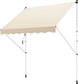 Outsunny kézi tekerővel állítható magasságú, összecsukható karos napernyő, szennyeződés- és időjárásálló erkélyernyő 150 cm széles teraszernyő | Aosom