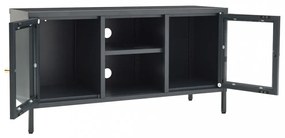 antracitszürke acél és üveg TV-szekrény 105 x 35 x 52 cm