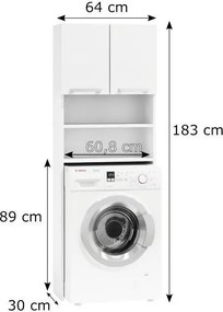 Pralka P fürdőszoba szekrény, fehér