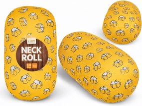 Utazó párna BEER NECK ROLL 30x15 cm, sárga