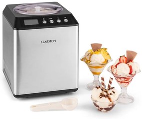 Klarstein Vanilla Sky, fagylaltgép, kompresszorral, 180 W, 2 L, rozsdamentes acél, ezüst