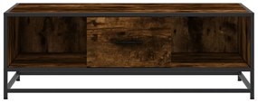 Füstös tölgy szerelt fa és fém dohányzóasztal 100 x 57 x 35 cm