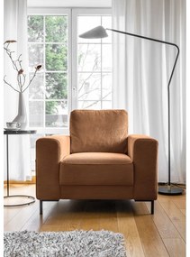 Narancssárgásbarna kordbársony fotel Lofty Lilly – Miuform