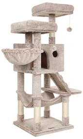 Macska kaparóoszlop puha borítással - világosbarna | FEANDREA