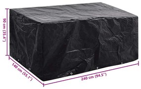 kerti bútor huzat 8 fűzőlyukkal 240 x 140 x 90 cm