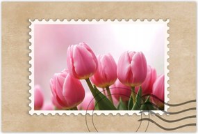 Poszter 60x40 Rózsaszín tulipánok
