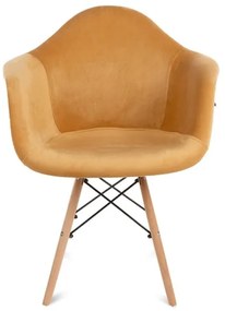 KÉSZLET 2x Étkezőszék NEREA 80x60,5 cm sárga/bükkfa