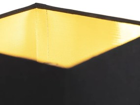 Modern fali lámpa fekete USB-vel és fekete négyzet alakú lámpabúrával - Zeno