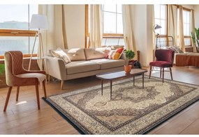 Világosbarna gyapjú szőnyeg 133x180 cm Charlotte – Agnella