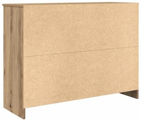 kézműves tölgy szerelt fa tálalószekrény fiókos 101x35x76 cm