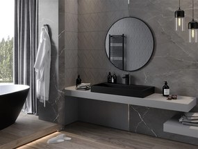 Mexen Loft, kerek fürdőszobai tükör 95 cm, keret színe fekete matt, 9850-095-095-000-70