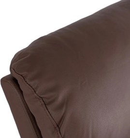 Masszírozós, hintafunkciós dönthető fotel barna színben, műbőr kárpittal BRUCE