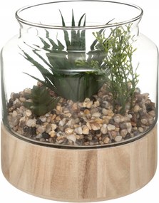Műnövény Üvegtégelyben Dekoratív Terrárium 17,5 X 15,8 CM