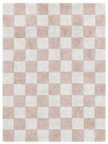 Világos rózsaszín-krémszínű mosható kézi szövésű pamut szőnyeg 120x160 cm Kitchen Tiles Rose – Lorena Canals