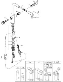 GROHE 30601000 - Mosogatócsaptelep BLUE PURE A kihúzható zuhanyfejjel, fényes króm