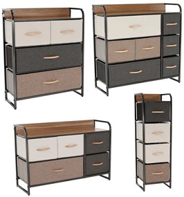 HAZEL TYP 1 szekrény szövet fiókokkal, barna, L