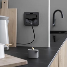 Solight 5B322B - Kültéri beépített padló aljzat IP55 fekete négyszögletes