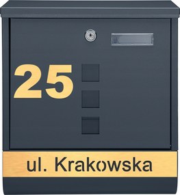 Postaláda Antracit Laminált Minta 1 Arany