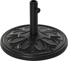 Outsunny 13 kg Napernyő Tartó 35 mm/38 mm/48 mm Átmérőjű Napernyő Konzollal Kerthez, Balkonjához, Antik Fekete | Aosom