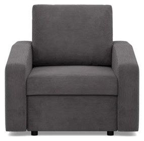 Zeus fotel, döntött kartámasz, kordbársony, hab töltet, szürke