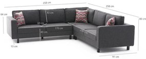 Sarokkanapé Kale Linen - Antracit