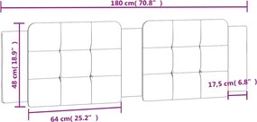 fekete műbőr fejtámla párna Zadar 180 cm