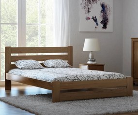 AMI nábytek Fenyőfa ágy Kati 120x200 cm, tölgy színben