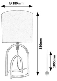 Rabalux 74075 - Asztali lámpa GISAYA 1xE14/25W/230V