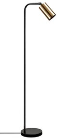 Fekete-aranyszínű állólámpa fém búrával (magasság 120 cm) Emek – Opviq lights