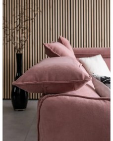 Világos rózsaszín bársony kinyitható sarokkanapé (jobb oldali) Sweet Harmony – Miuform