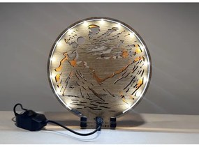 Li-Go 23595/DUB2 - Fényerőszabályozható LED asztali dekoráció, 12 W, 230 V, 20x22 cm, tölgy