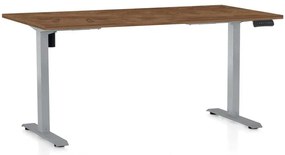 OfficeTech B állítható magasságú asztal, 160 x 80 cm, szürke alap, silverjack tölgy